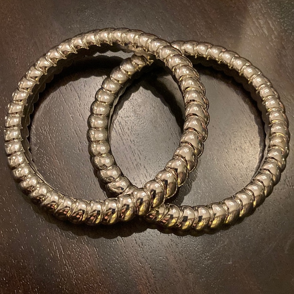 Two Silver Bangles - image 1